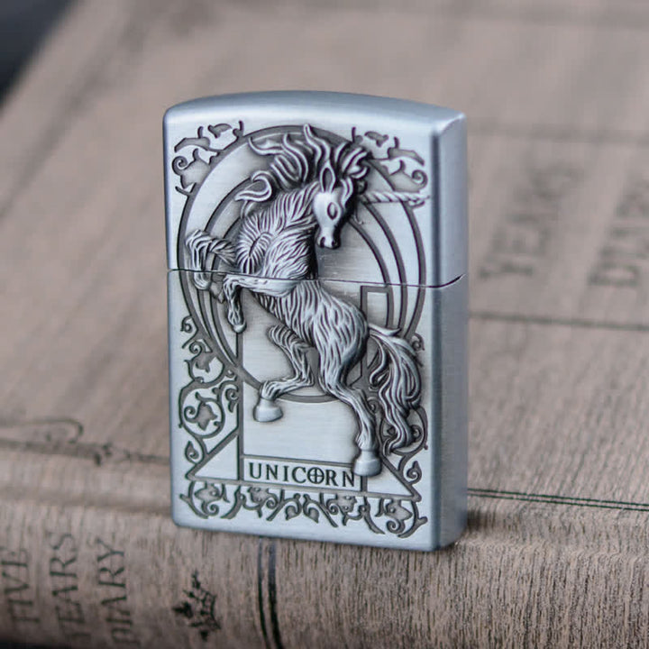 Briquet au butane rechargeable avec meule de secours Licorne