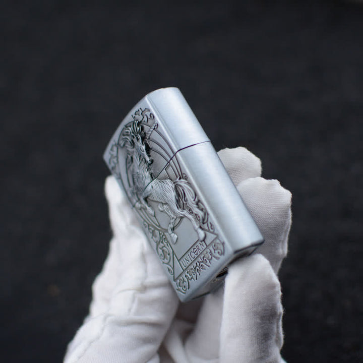 Briquet au butane rechargeable avec meule de secours Licorne