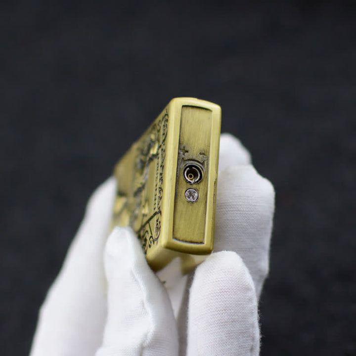 Briquet au butane rechargeable avec meule de secours Licorne