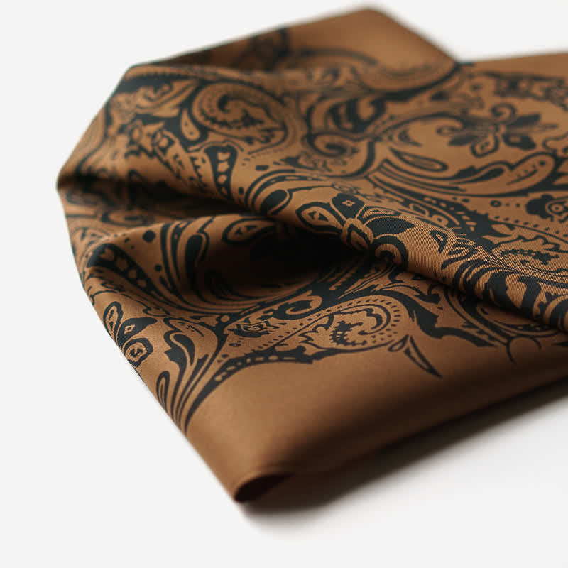 Foulard carré à motif cachemire rétro avec boucle pour foulard
