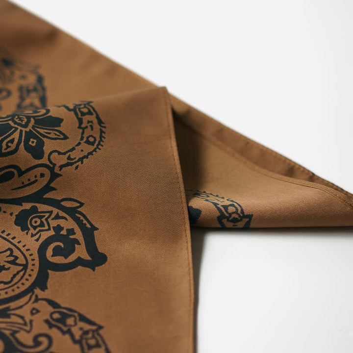 Foulard carré à motif cachemire rétro avec boucle pour foulard