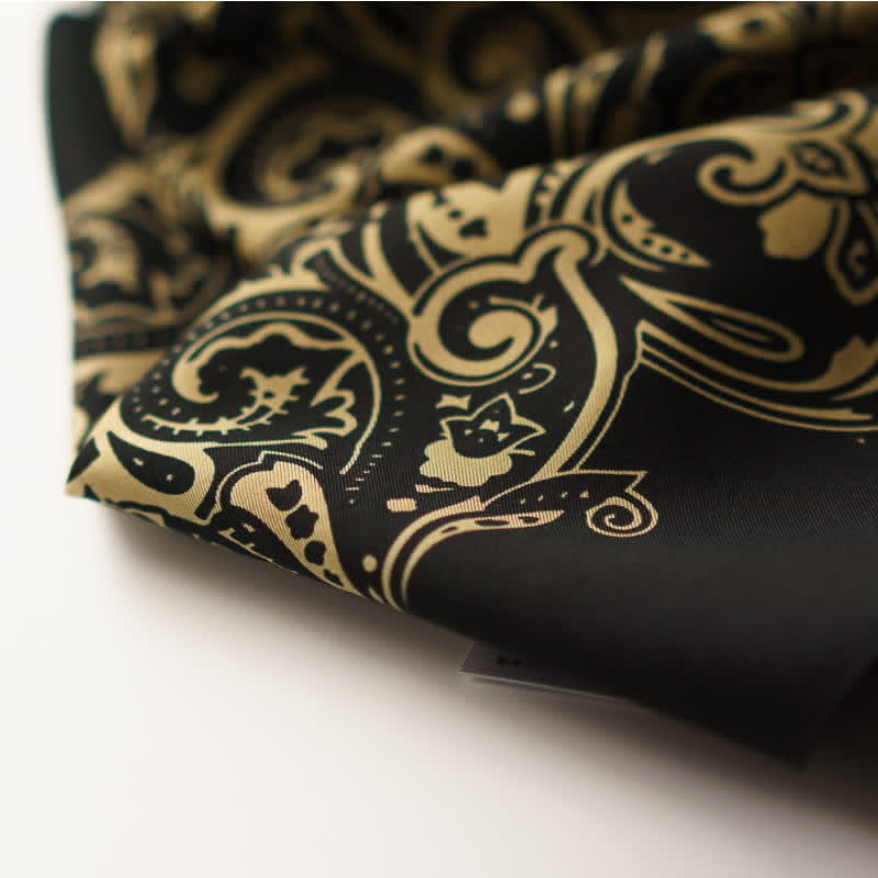 Foulard carré à motif cachemire rétro avec boucle pour foulard