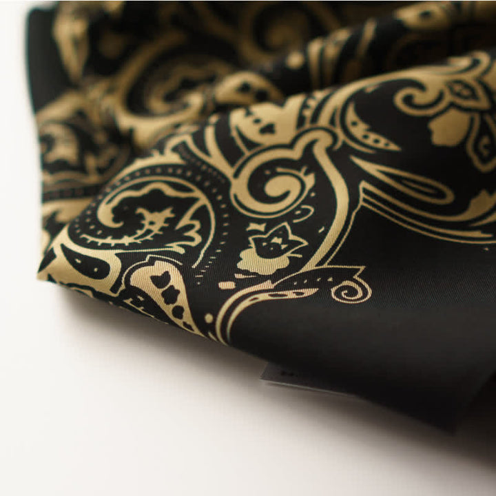 Foulard carré à motif cachemire rétro avec boucle pour foulard