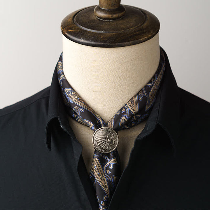 Foulard carré à fleurs de noix de cajou avec boucle pour foulard