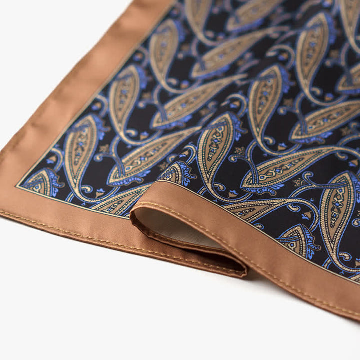 Foulard carré à fleurs de noix de cajou avec boucle pour foulard