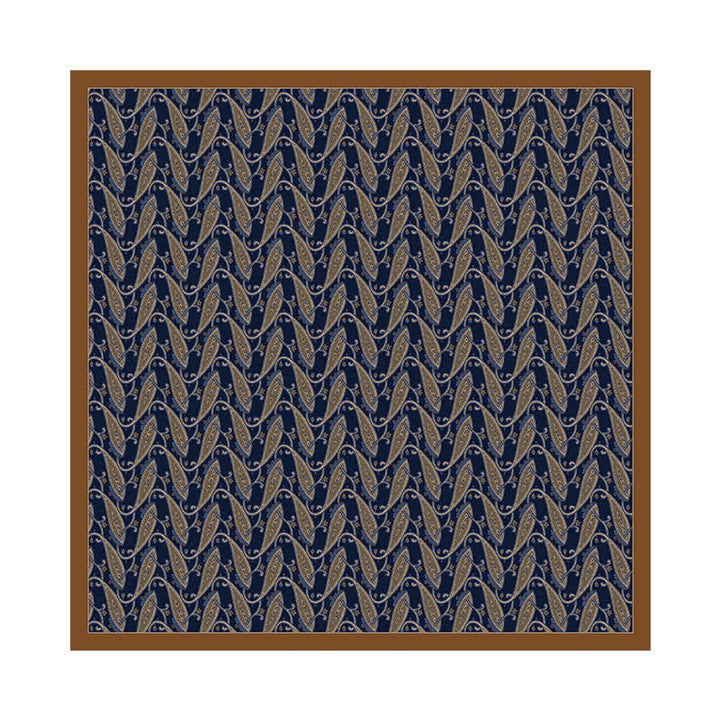 Foulard carré à fleurs de noix de cajou avec boucle pour foulard