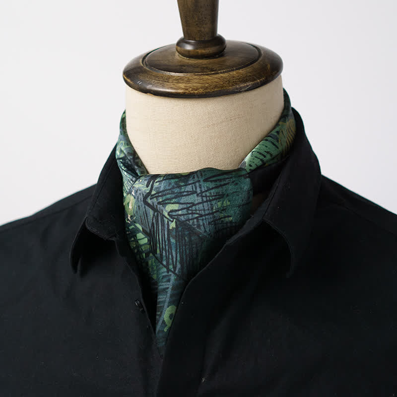 Foulard carré à carreaux vert forêt avec boucle pour foulard