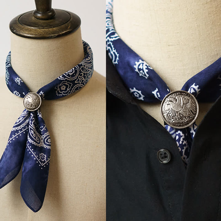 Foulard carré délavé à motif cachemire avec boucle