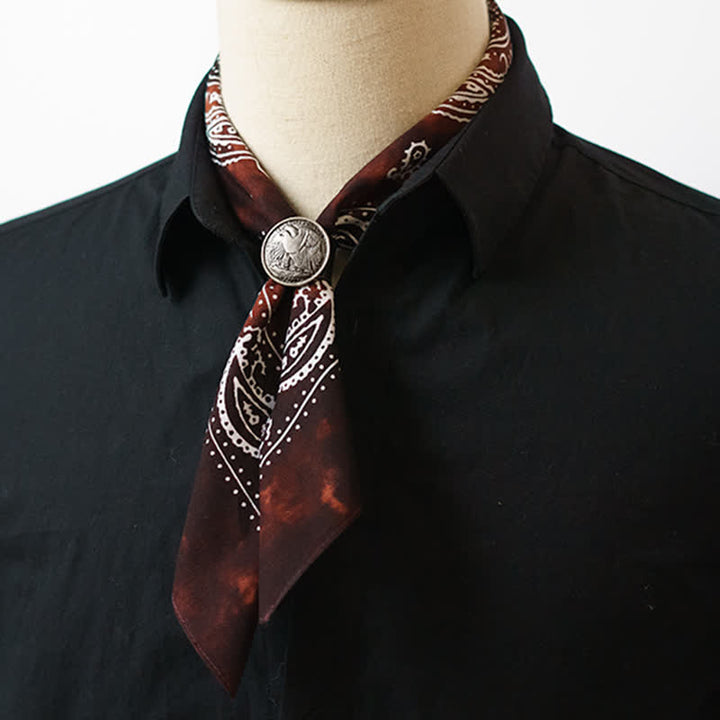 Foulard carré délavé à motif cachemire avec boucle