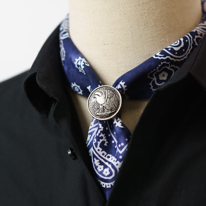 Foulard carré délavé à motif cachemire avec boucle