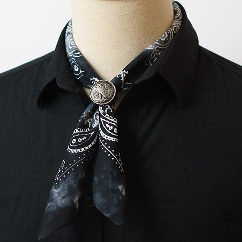Foulard carré délavé à motif cachemire avec boucle