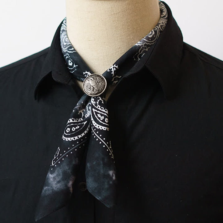 Foulard carré délavé à motif cachemire avec boucle
