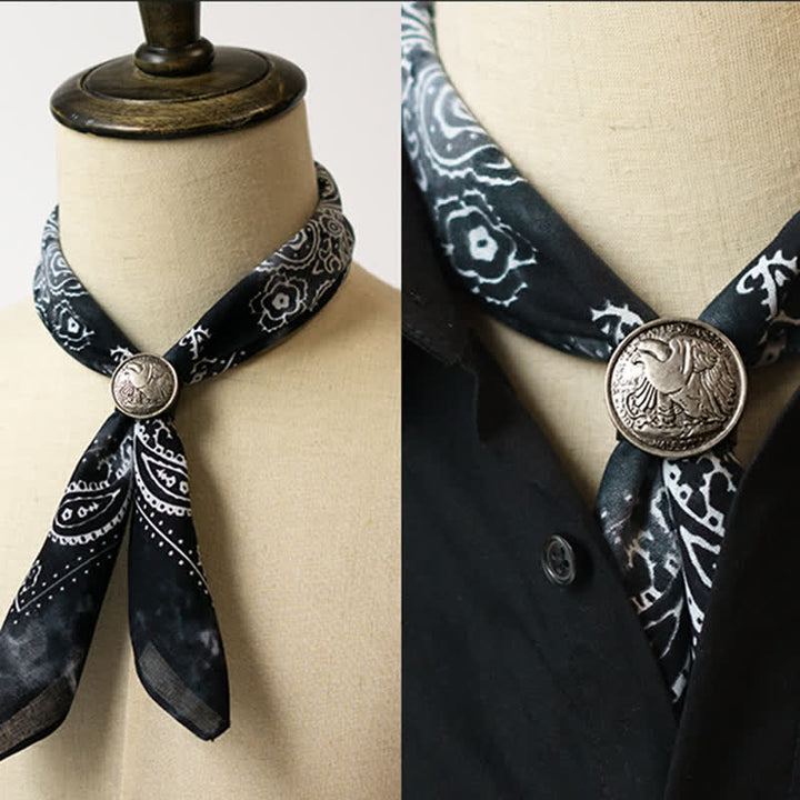 Foulard carré délavé à motif cachemire avec boucle
