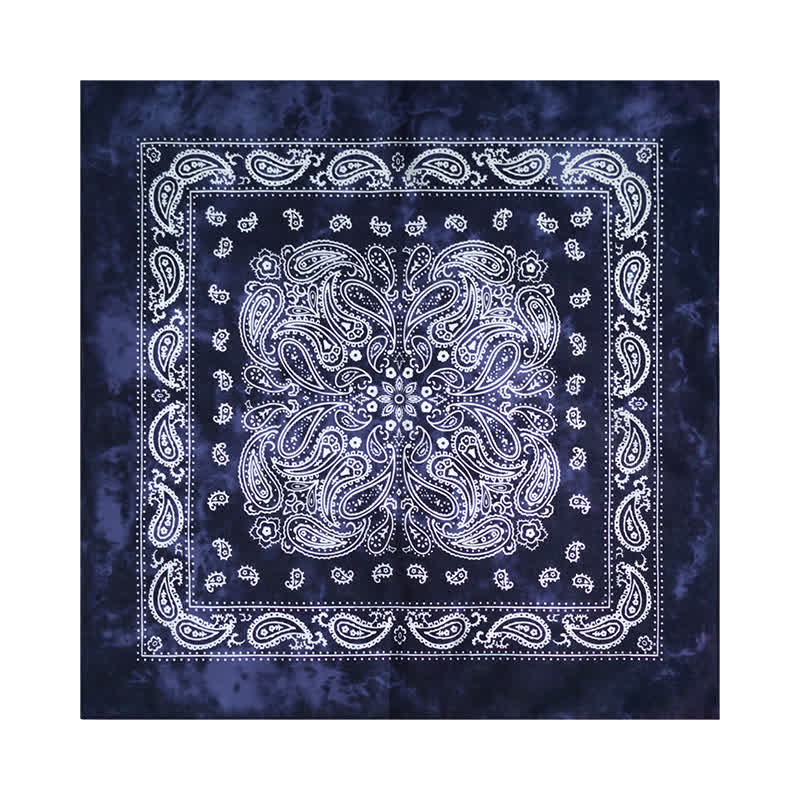 Foulard carré délavé à motif cachemire avec boucle