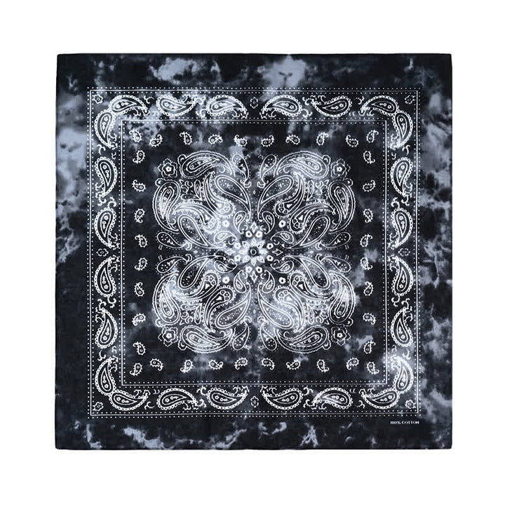 Foulard carré délavé à motif cachemire avec boucle