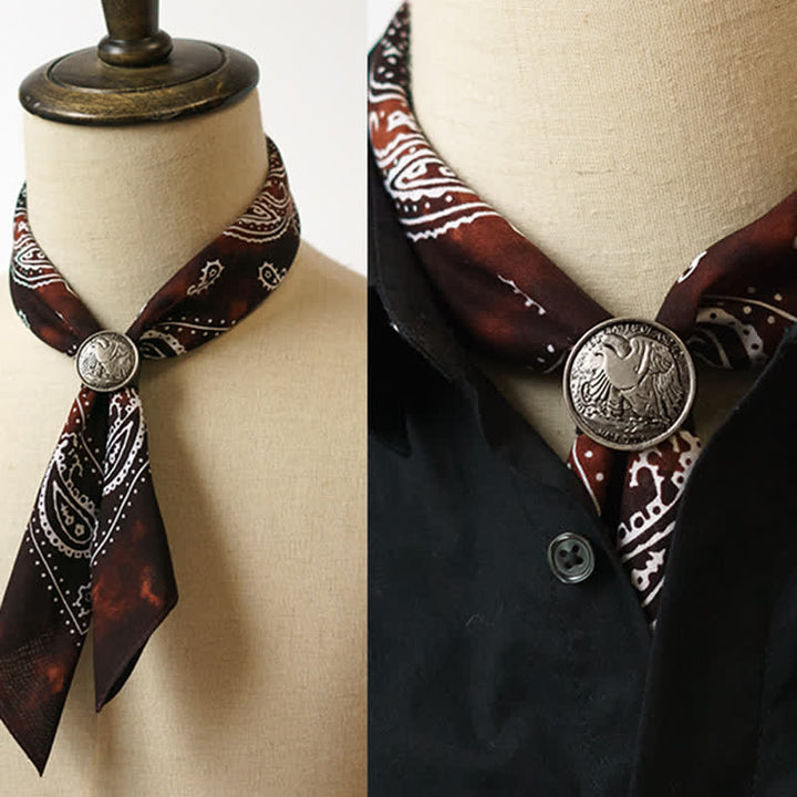 Foulard carré délavé à motif cachemire avec boucle