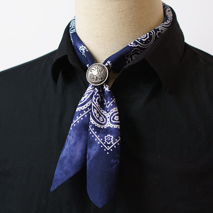 Foulard carré délavé à motif cachemire avec boucle