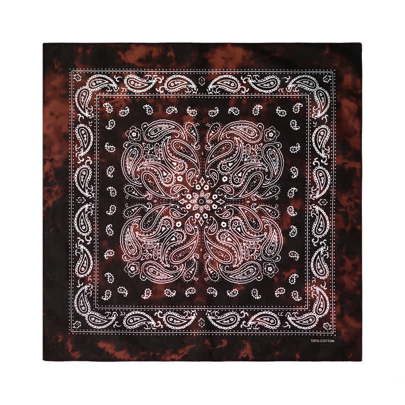Foulard carré délavé à motif cachemire avec boucle
