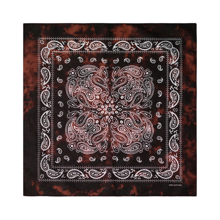 Foulard carré délavé à motif cachemire avec boucle