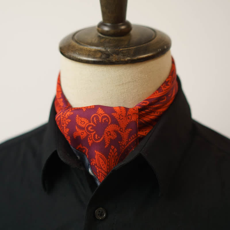 Foulard carré à imprimé cachemire exotique avec boucle pour foulard