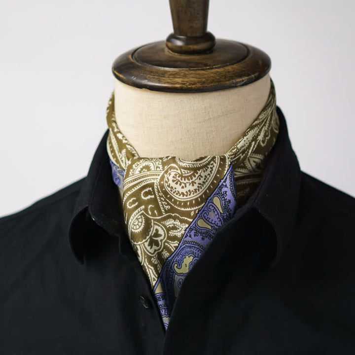 Foulard carré à imprimé cachemire exotique avec boucle pour foulard