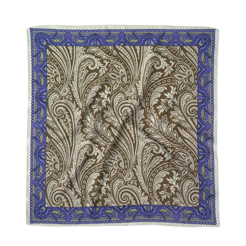 Foulard carré à imprimé cachemire exotique avec boucle pour foulard