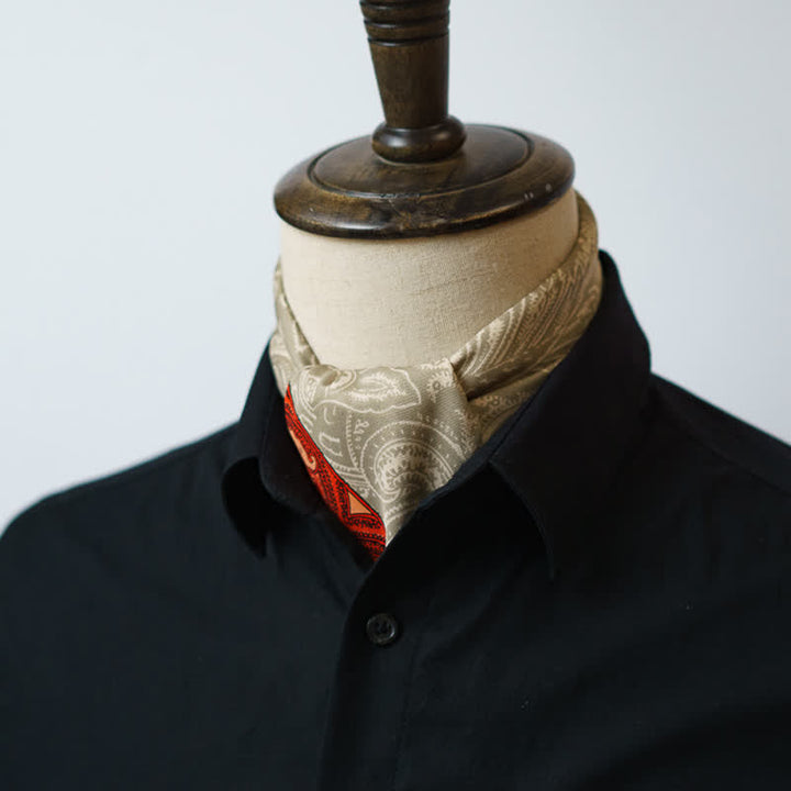 Foulard carré à imprimé cachemire exotique avec boucle pour foulard