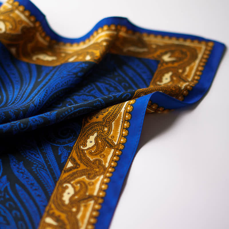 Foulard carré à imprimé cachemire exotique avec boucle pour foulard