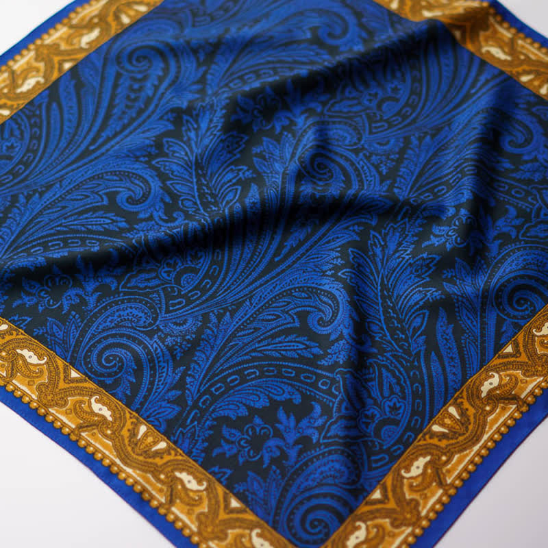 Foulard carré à imprimé cachemire exotique avec boucle pour foulard - image 8