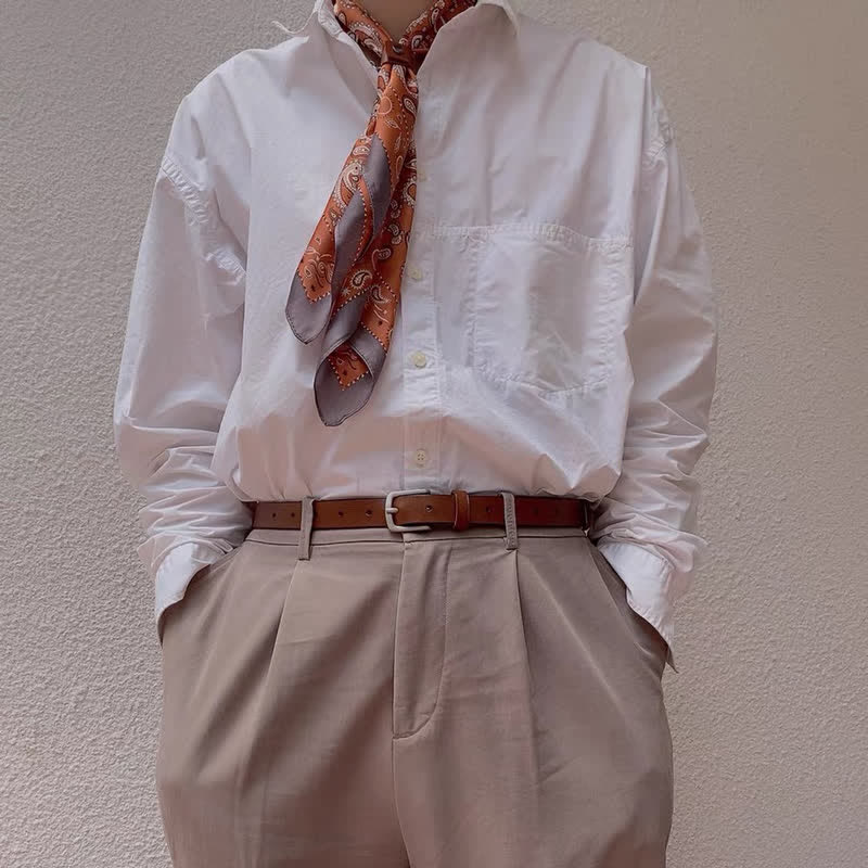 Foulard carré rétro à fleurs de cajou avec boucle pour foulard