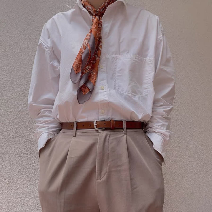 Foulard carré rétro à fleurs de cajou avec boucle pour foulard