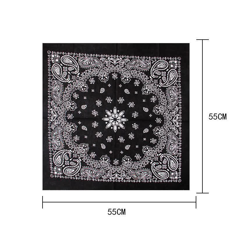 Foulard carré imprimé cachemire tendance avec boucle pour foulard