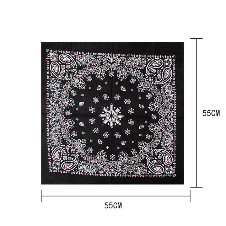 Foulard carré imprimé cachemire tendance avec boucle pour foulard