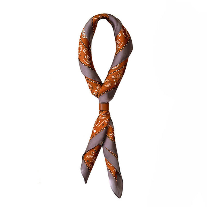 Foulard carré classique à imprimé floral cachemire bicolore
