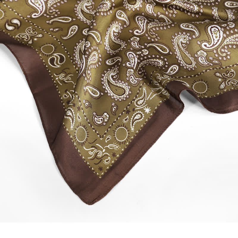 Foulard carré classique à imprimé floral cachemire bicolore