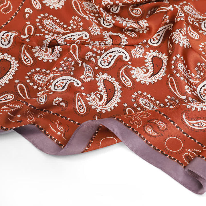 Foulard carré classique à imprimé floral cachemire bicolore