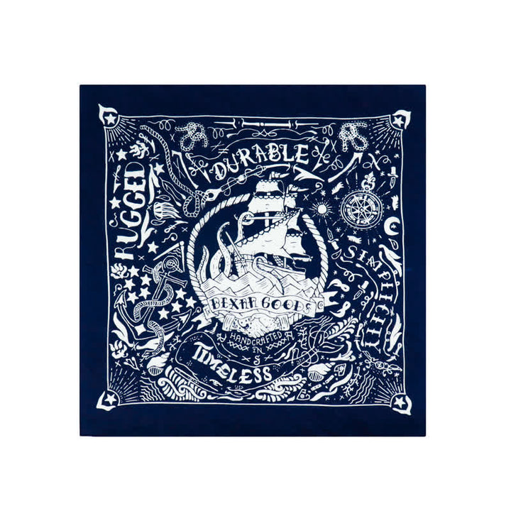 Foulard carré à motif marin avec boucle pour foulard