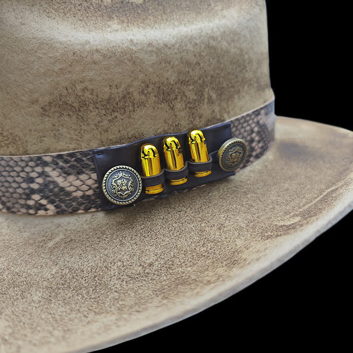 Chapeau de cowboy à ruban et motif peau de serpent Bullet Decors