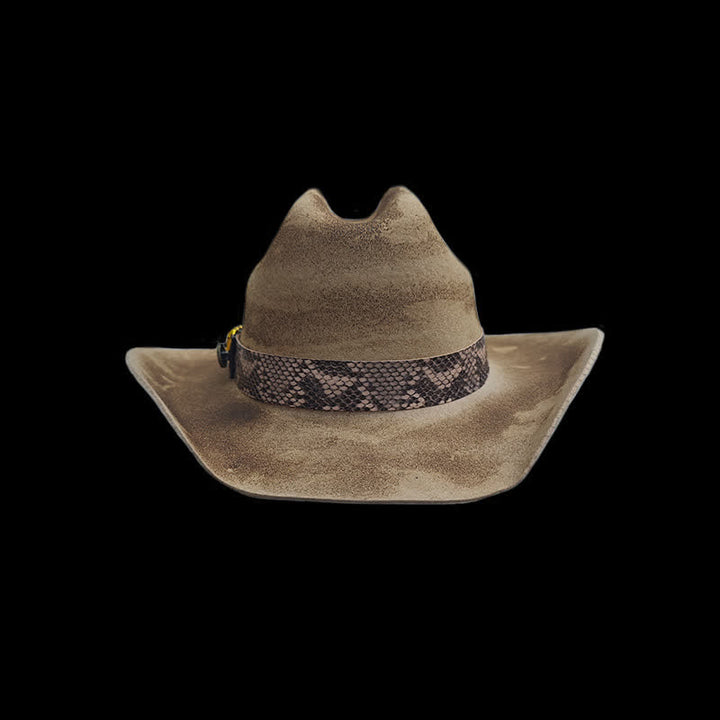Chapeau de cowboy à ruban et motif peau de serpent Bullet Decors