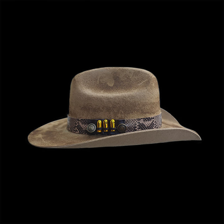 Chapeau de cowboy à ruban et motif peau de serpent Bullet Decors