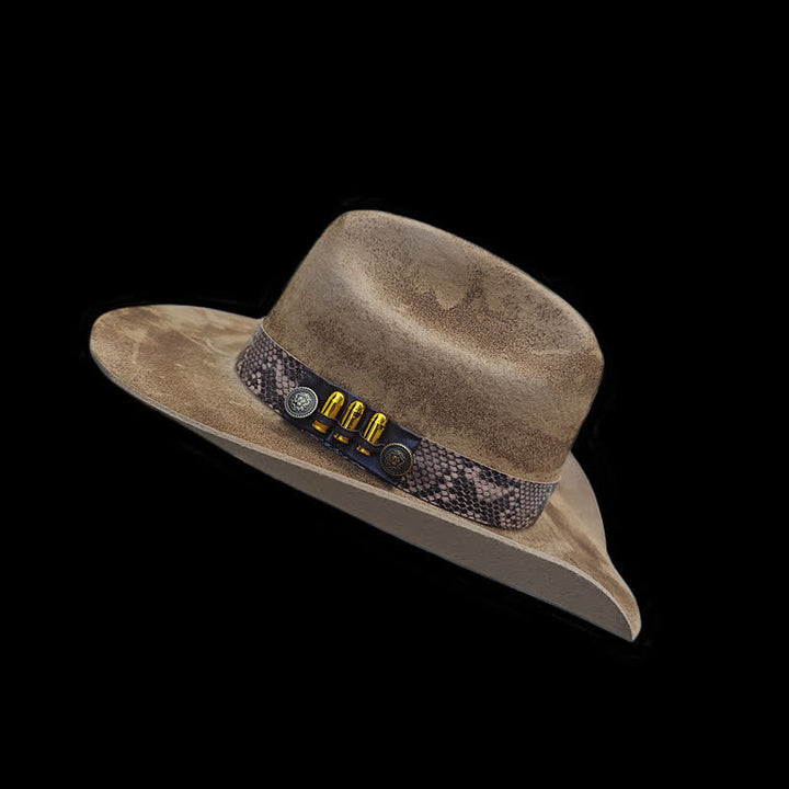 Chapeau de cowboy à ruban et motif peau de serpent Bullet Decors
