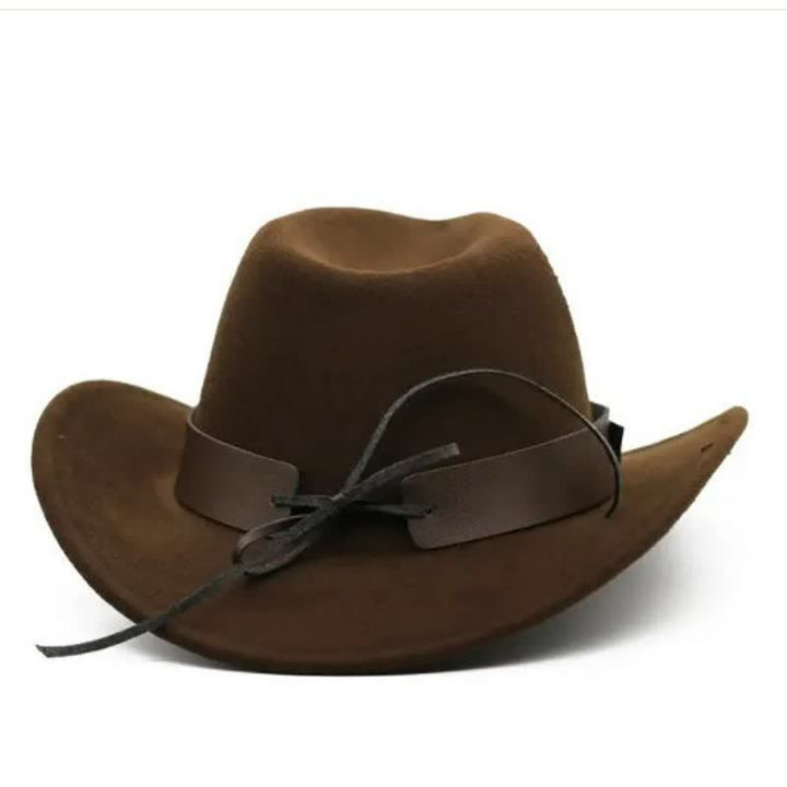 Chapeau de cowboy en feutre avec tête de bœuf sauvage de l'Ouest - image 3