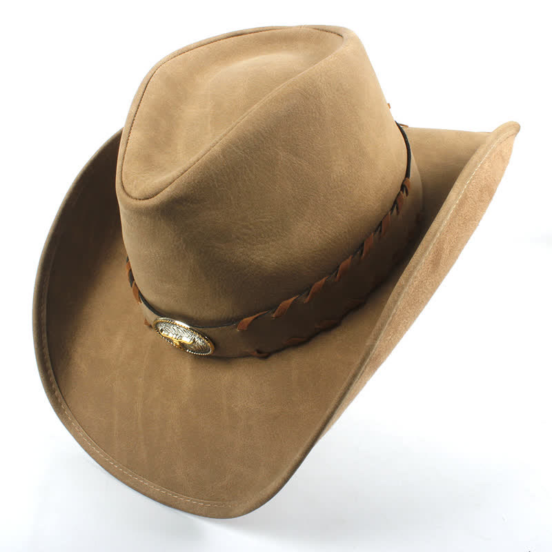 Chapeau de cowboy western à large bord pour l'extérieur, couleur kaki foncé - image 5