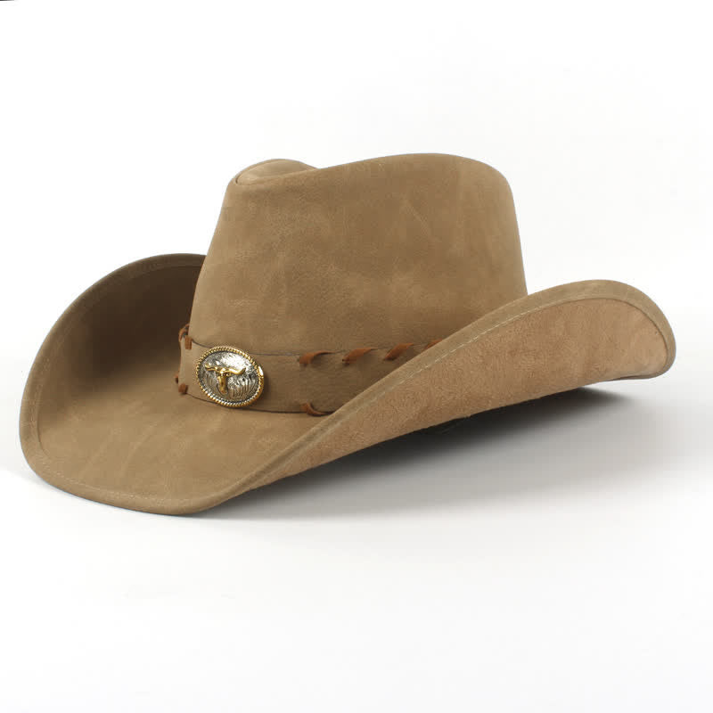 Chapeau de cowboy western à large bord pour l'extérieur, couleur kaki foncé - Kaki foncé - M (22"-22 7/8") - image 0