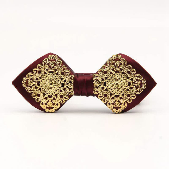 Nœud papillon pointu en métal doré à motif Palace pour homme