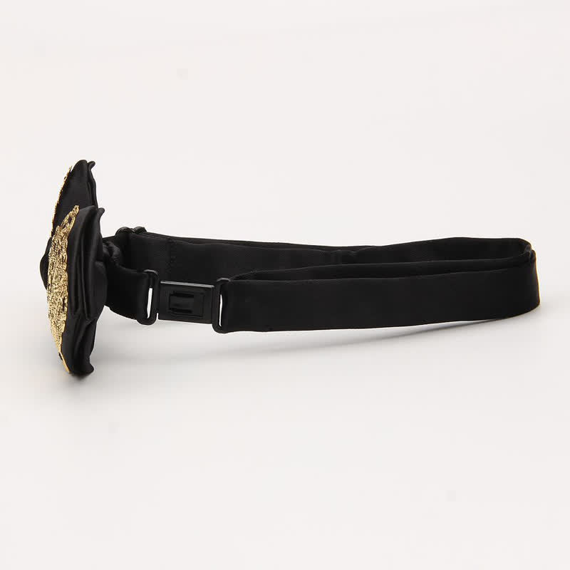 Nœud papillon pointu en métal doré à motif Palace pour homme