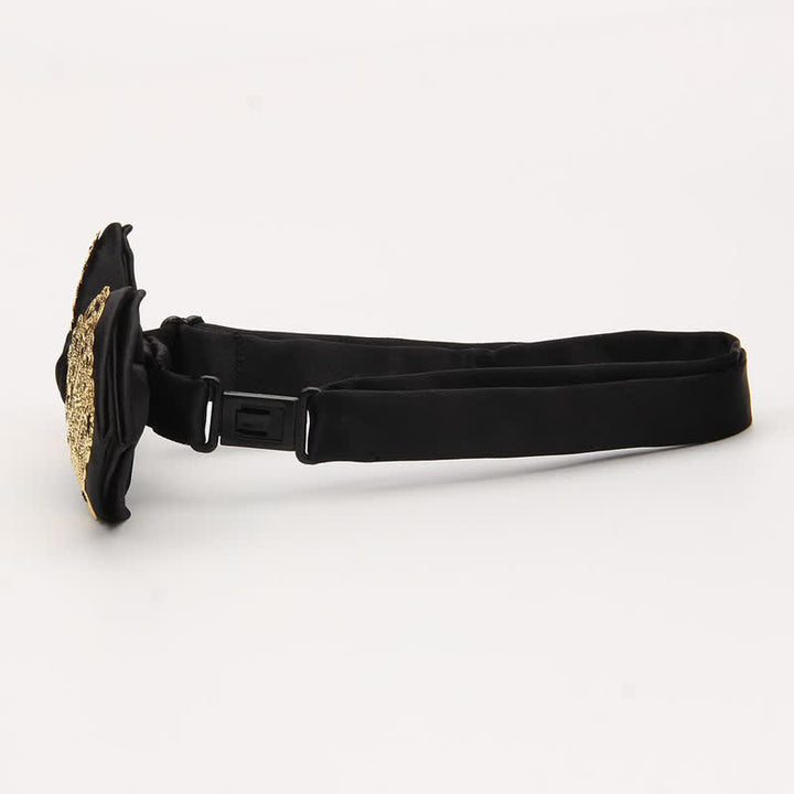 Nœud papillon pointu en métal doré à motif Palace pour homme
