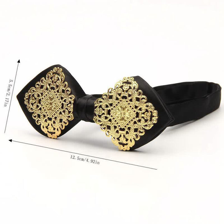 Nœud papillon pointu en métal doré à motif Palace pour homme