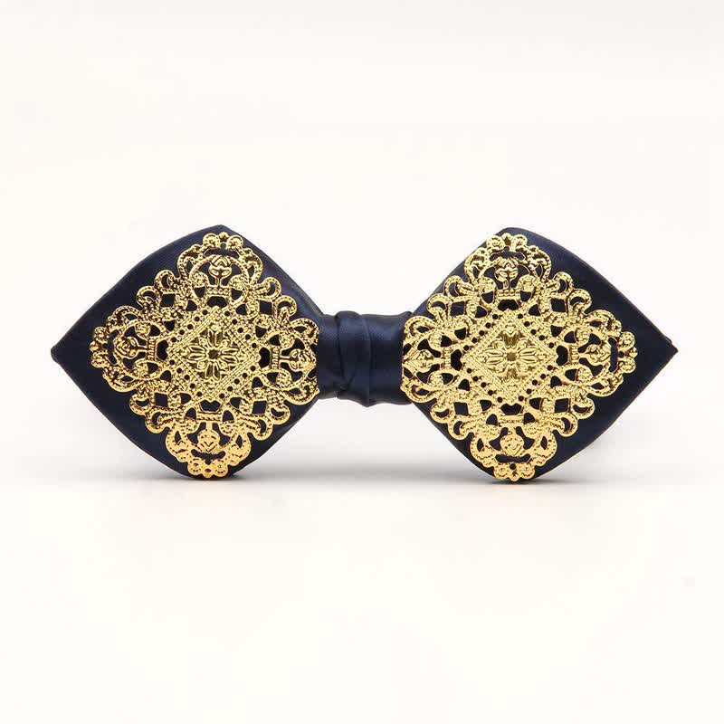 Nœud papillon pointu en métal doré à motif Palace pour homme