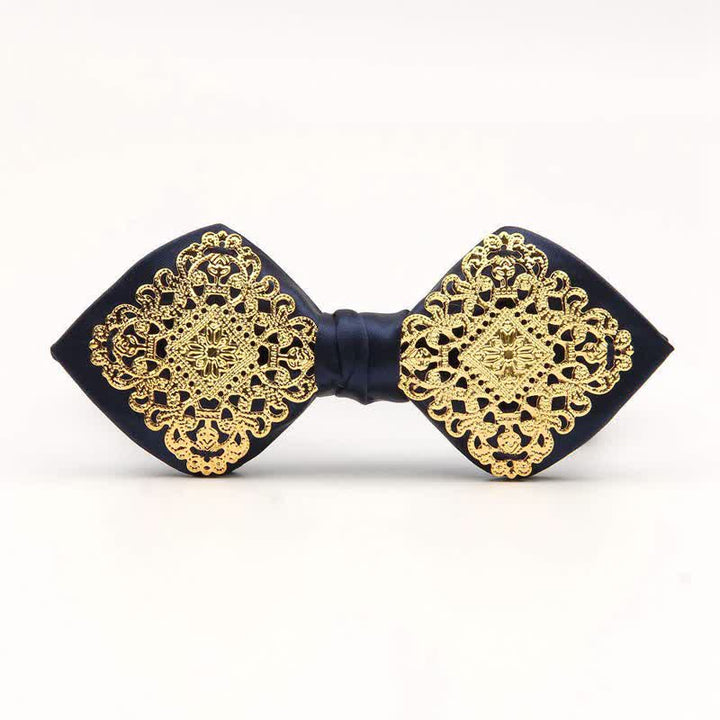 Nœud papillon pointu en métal doré à motif Palace pour homme